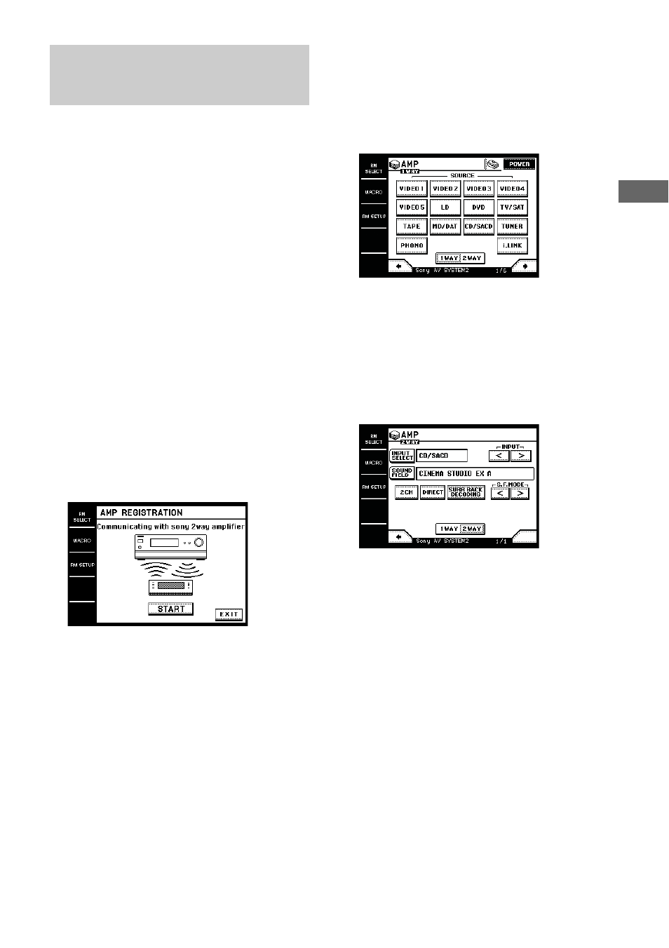 Operating the amplifier/ receiver | Sony RM-TP2 User Manual | Page 21 / 41
