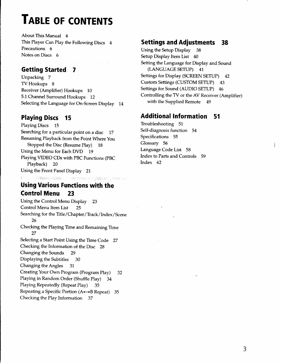 Sony DVP-S330 User Manual | Page 3 / 62