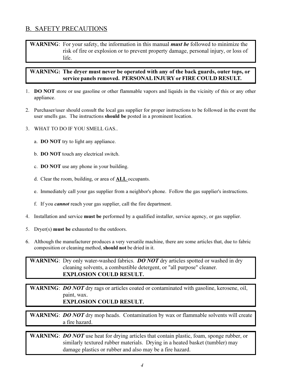 American Dryer Corp. MDG-75 User Manual | Page 8 / 66