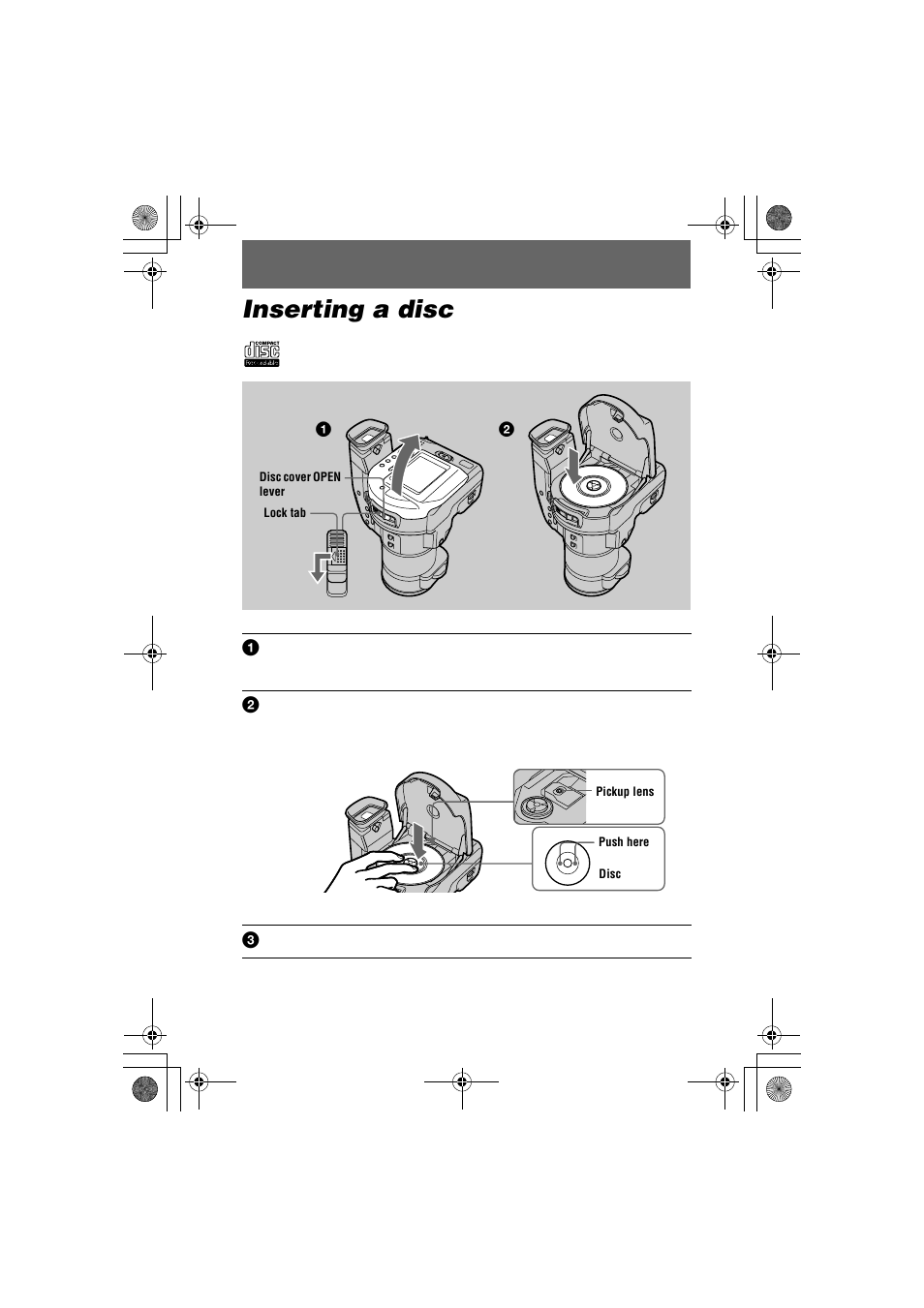 Inserting a disc | Sony MVC-CD1000 User Manual | Page 14 / 80