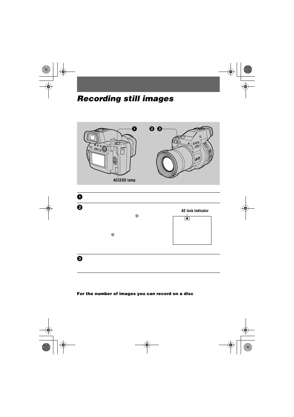 Recording still images, Lamp (18) | Sony MVC-CD1000 User Manual | Page 18 / 80