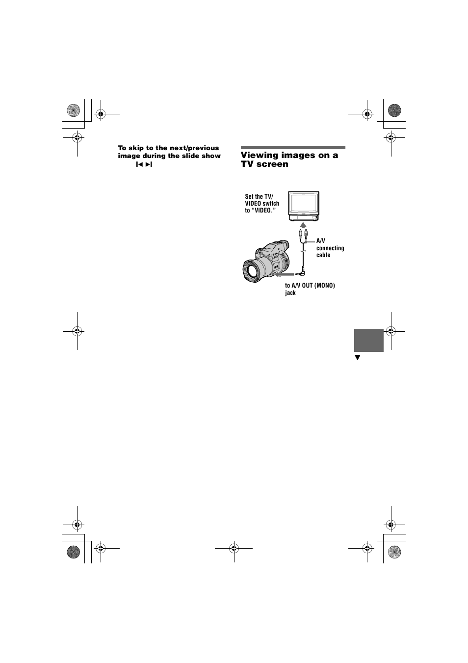 Viewing images on a tv screen, K (59) | Sony MVC-CD1000 User Manual | Page 59 / 80