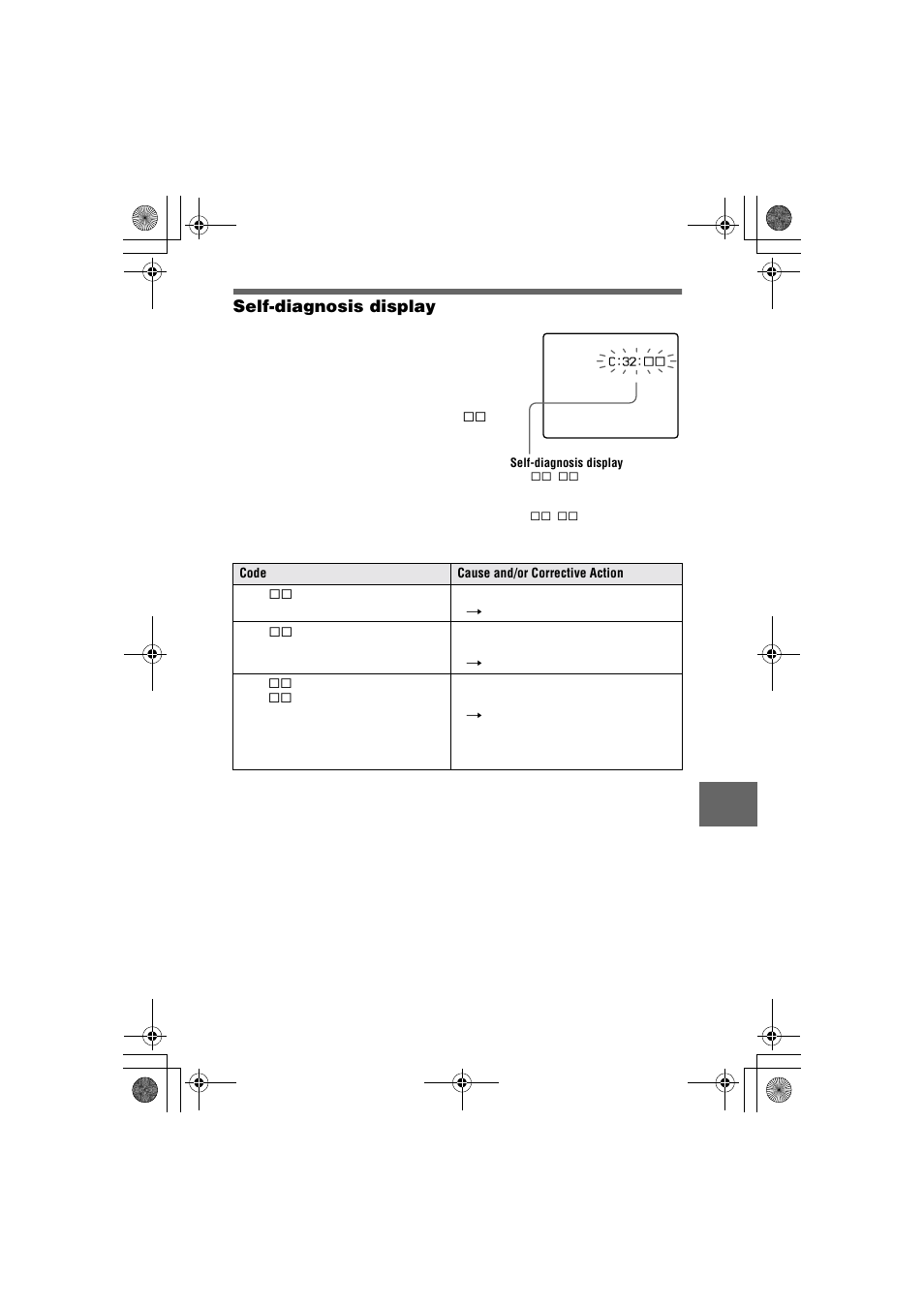 Self-diagnosis display | Sony MVC-CD1000 User Manual | Page 73 / 80