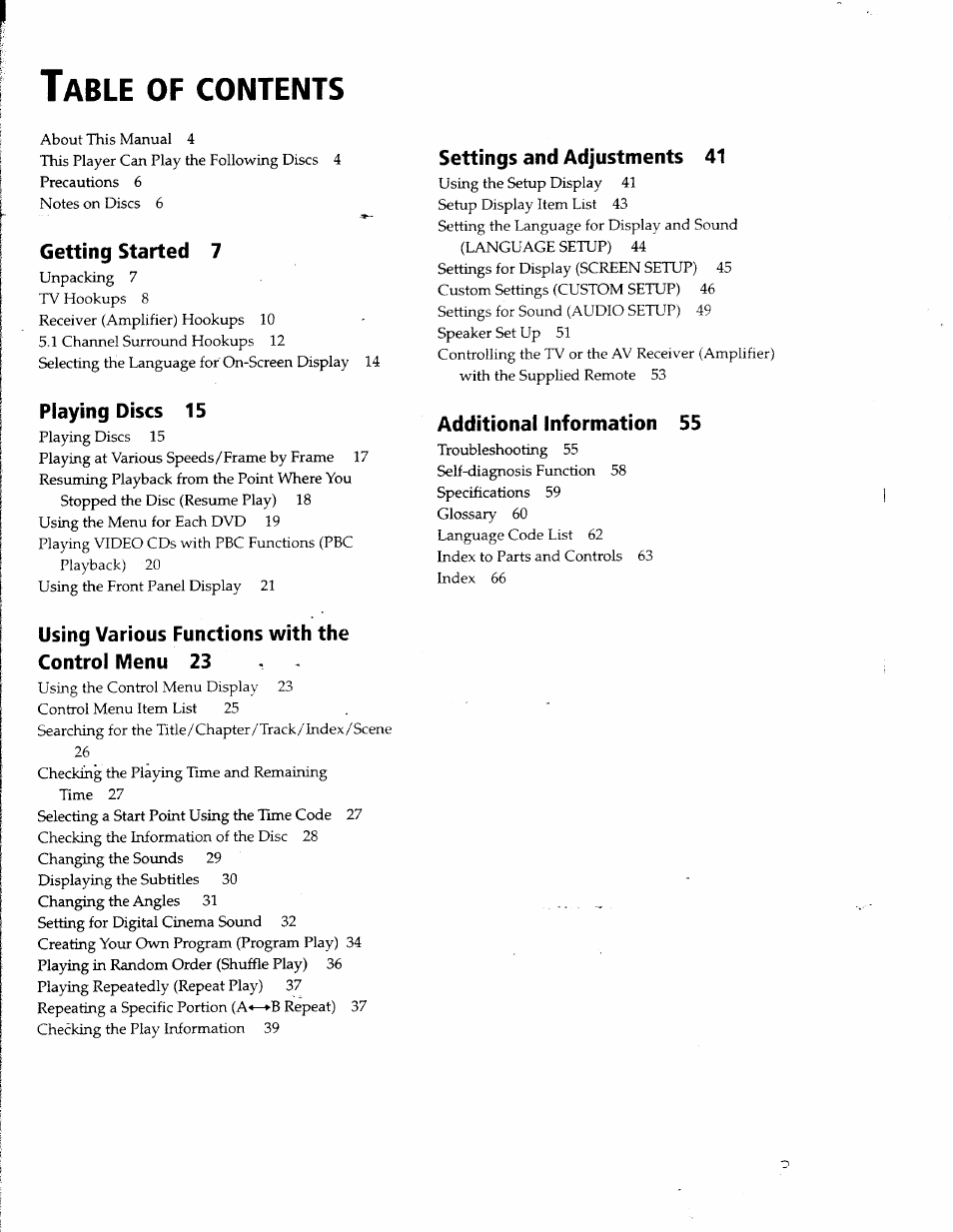 Sony DVP S530D User Manual | Page 3 / 67
