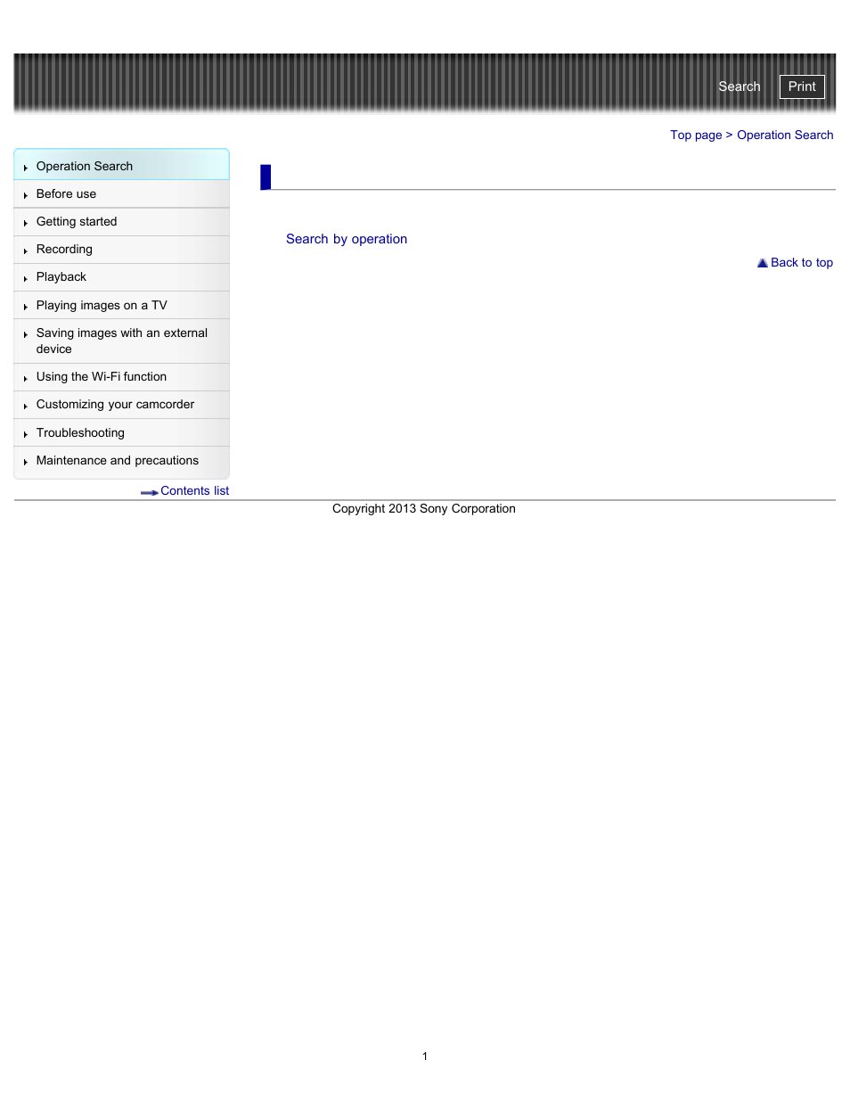 Operation search, Handycam" user guide | Sony HDR-PJ790V User Manual | Page 10 / 287