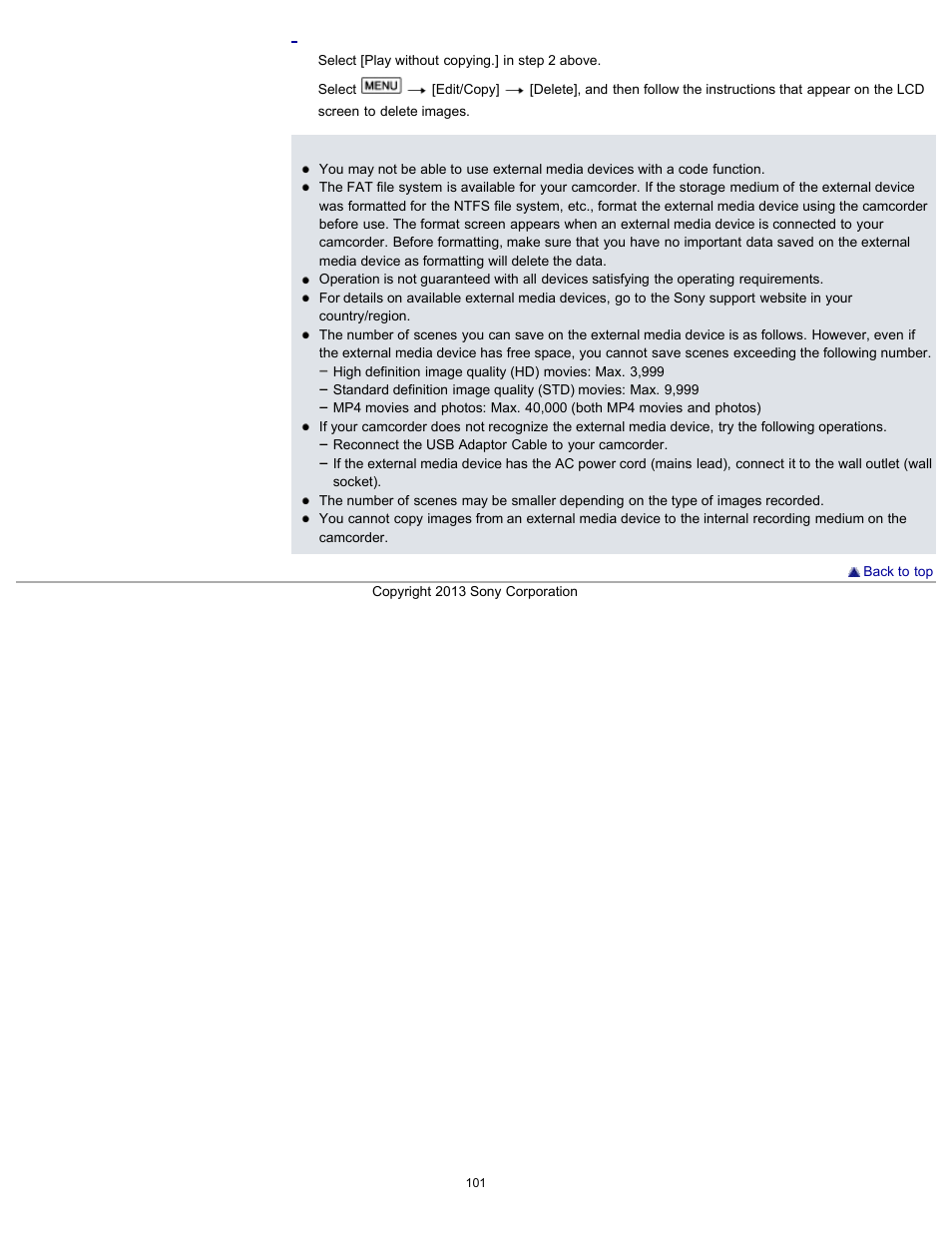 Sony HDR-PJ790V User Manual | Page 110 / 287