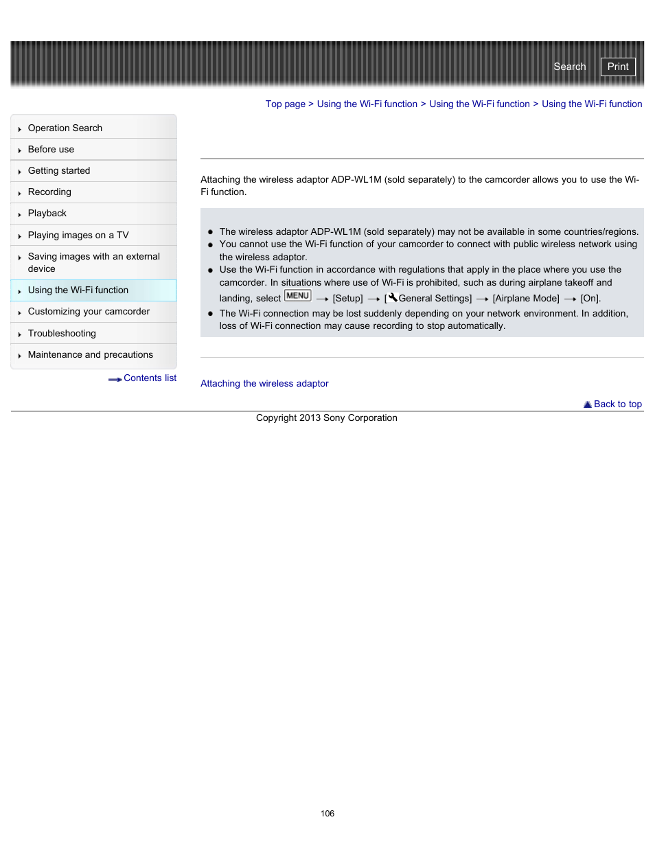 Using the wi-fi function, Handycam" user guide | Sony HDR-PJ790V User Manual | Page 115 / 287