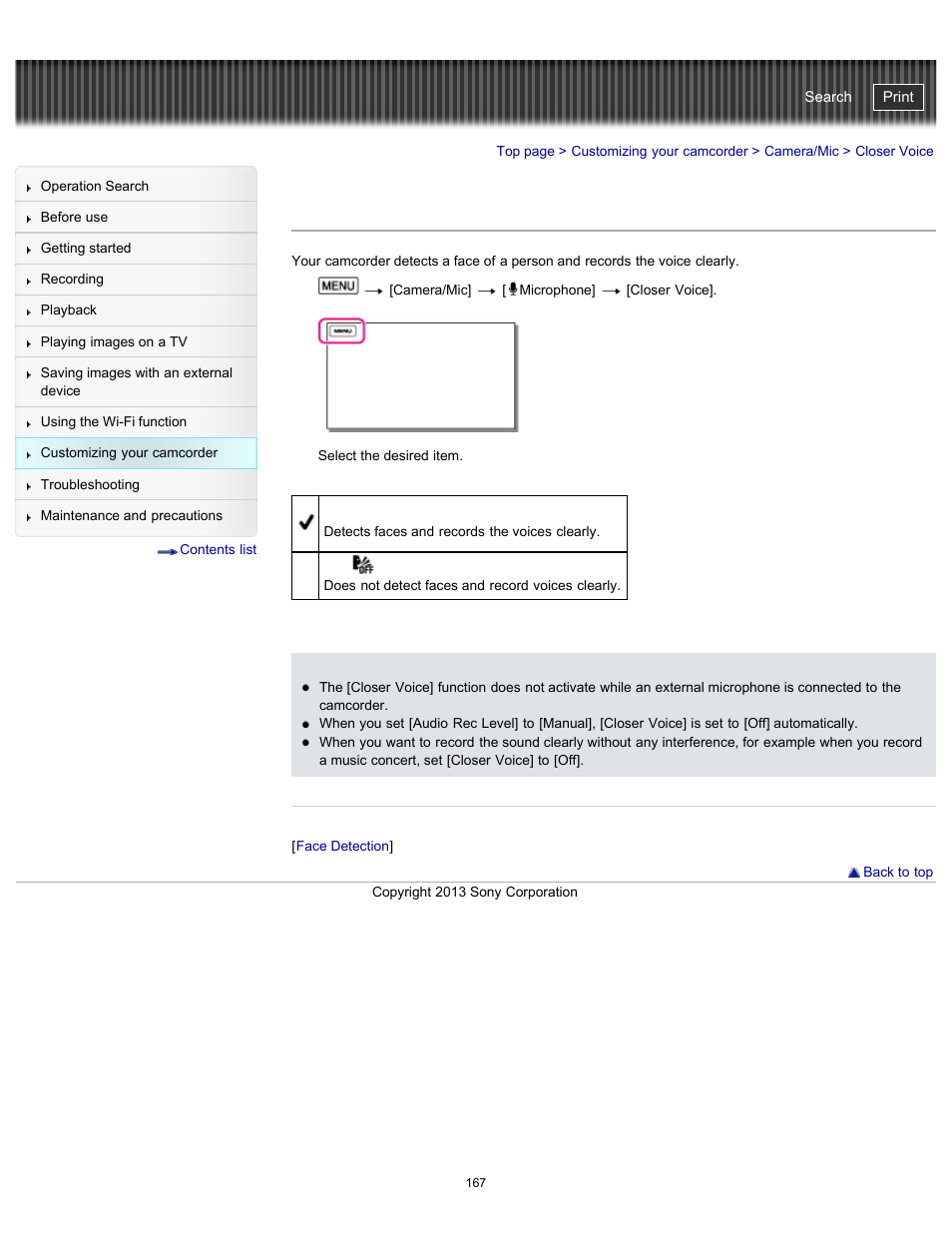 Closer voice, Handycam" user guide | Sony HDR-PJ790V User Manual | Page 176 / 287