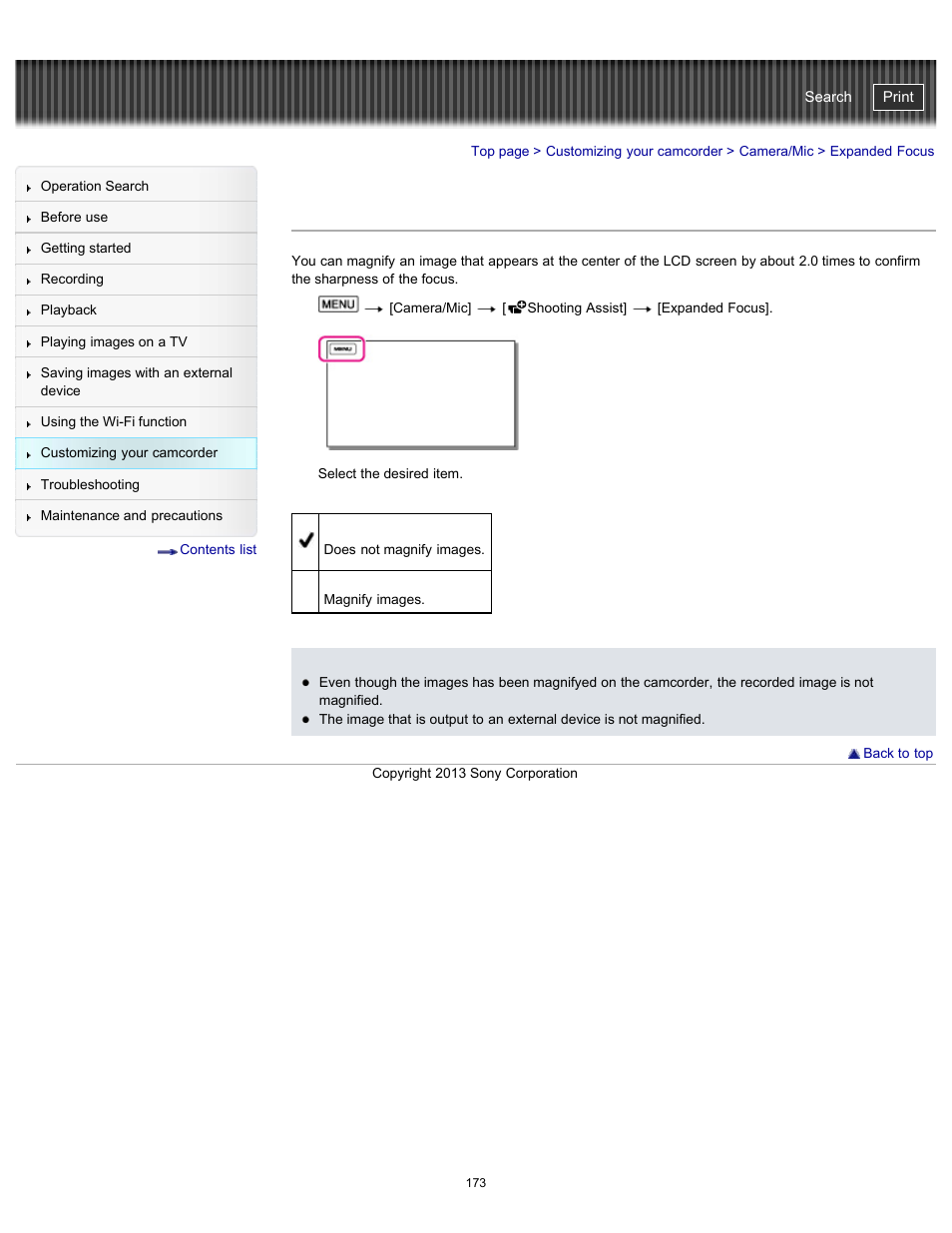 Expanded focus, Handycam" user guide | Sony HDR-PJ790V User Manual | Page 182 / 287