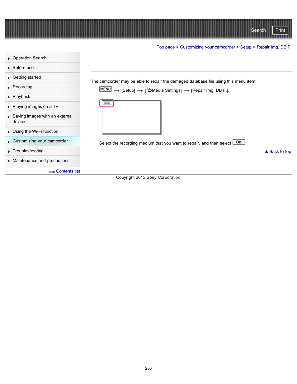 Repair img. db f, Handycam" user guide | Sony HDR-PJ790V User Manual | Page 209 / 287