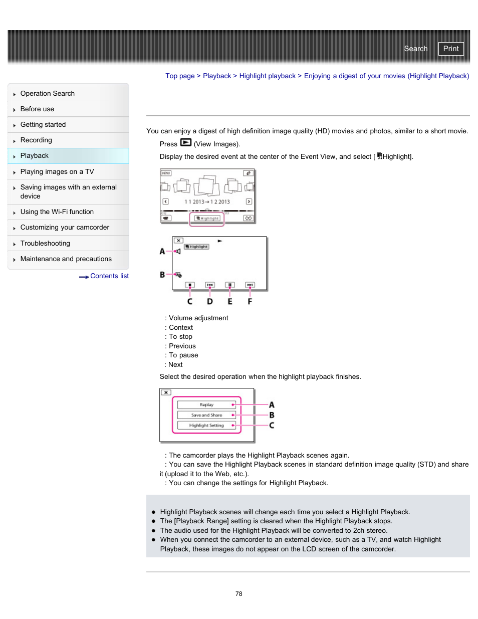 Handycam" user guide | Sony HDR-PJ790V User Manual | Page 87 / 287