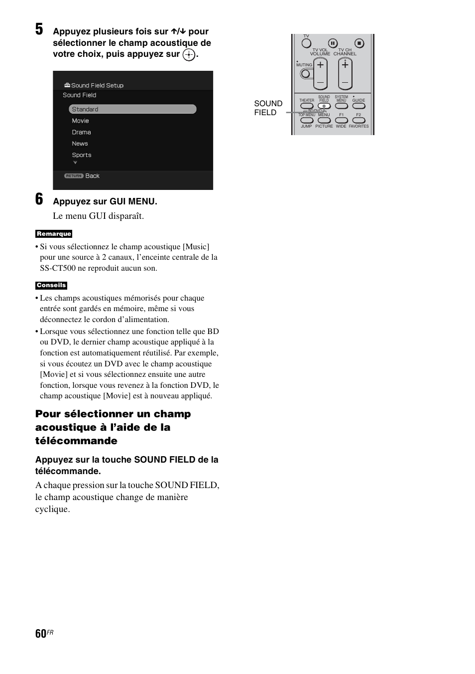 Le menu gui disparaît, Appuyez sur gui menu | Sony HT-CT500 User Manual | Page 166 / 340