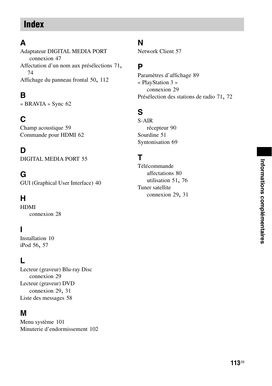 Index | Sony HT-CT500 User Manual | Page 219 / 340