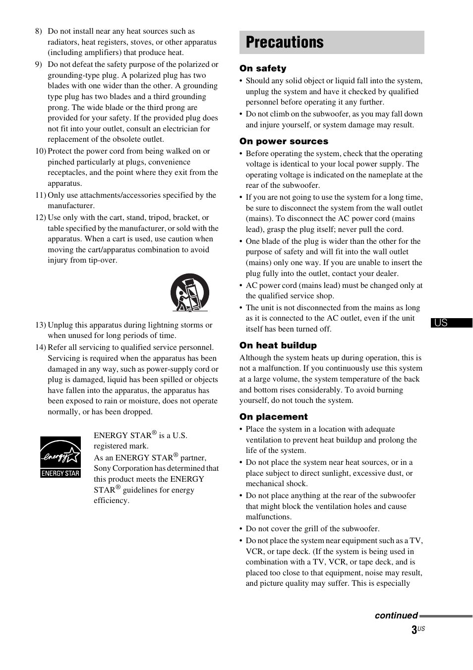 Precautions, Gb us | Sony HT-CT500 User Manual | Page 3 / 340