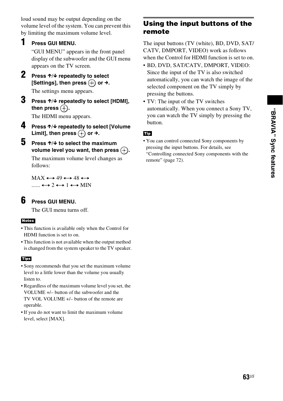 Sony HT-CT500 User Manual | Page 63 / 340