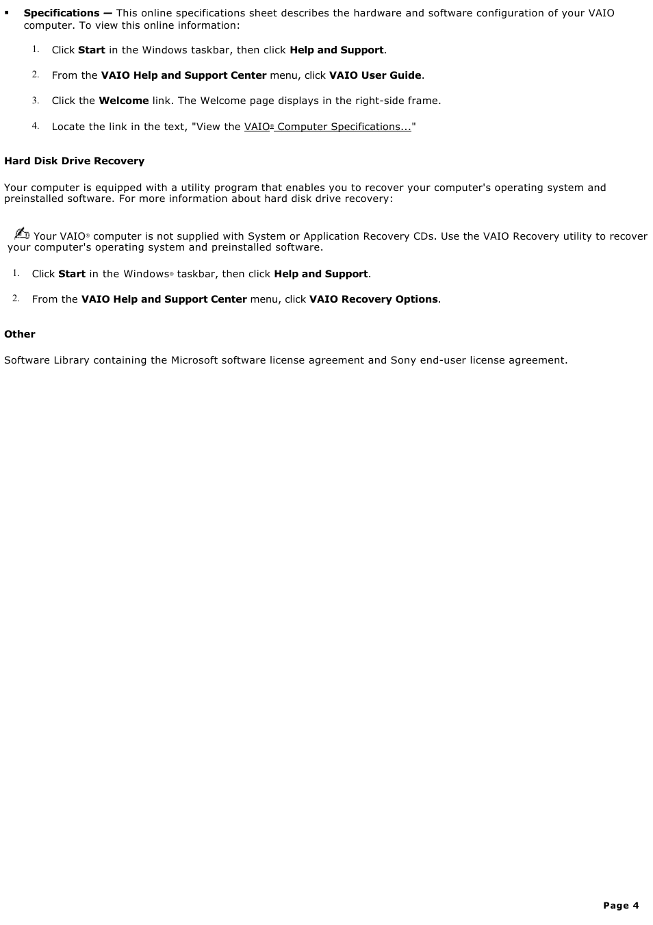 Sony PCV-W30 User Manual | Page 4 / 74