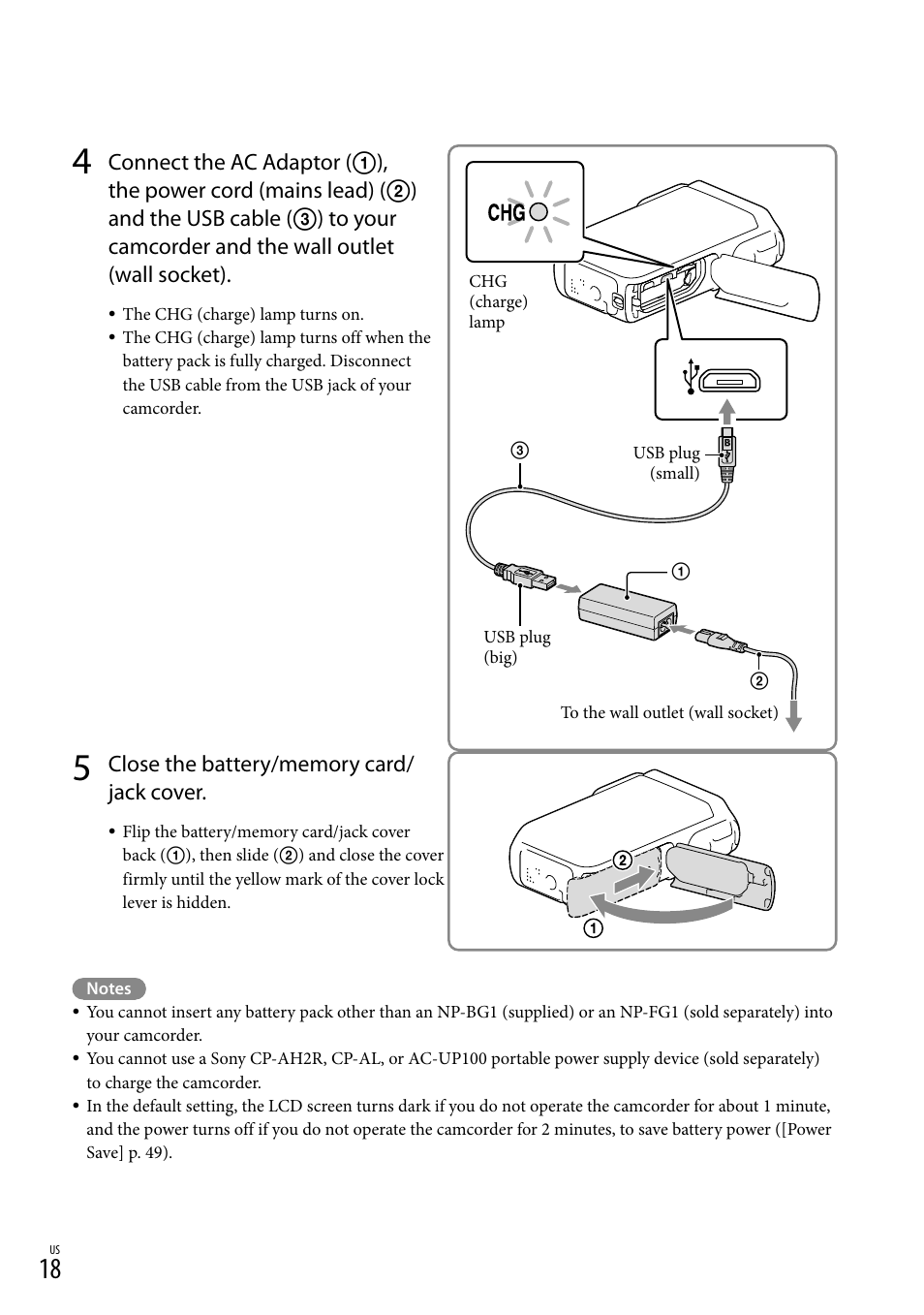 Ge) lamp (18), Usb) jack (18, 41) | Sony HDR-GW77V User Manual | Page 18 / 199