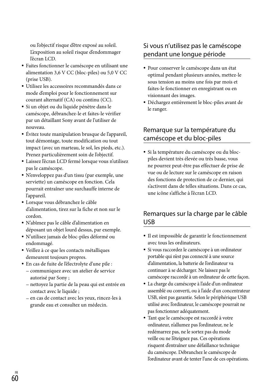 Remarques sur la charge par le câble usb | Sony HDR-GW77V User Manual | Page 188 / 199