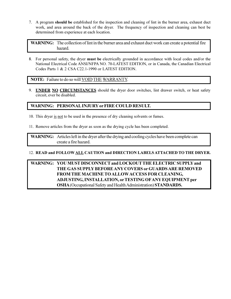 American Dryer Corp. MLG-130DR (HSI) User Manual | Page 9 / 45