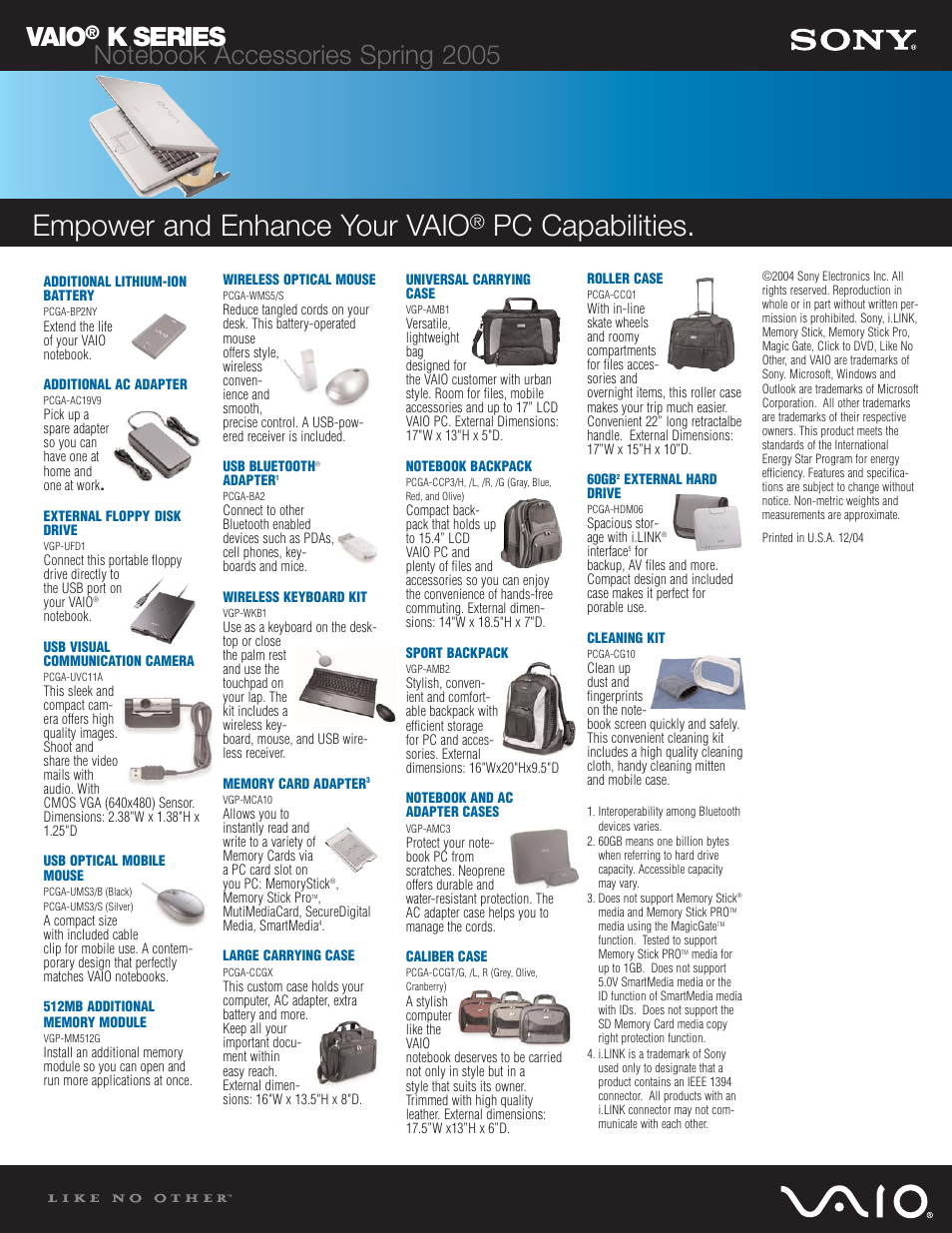 Sony PCG-K47 User Manual | 1 page