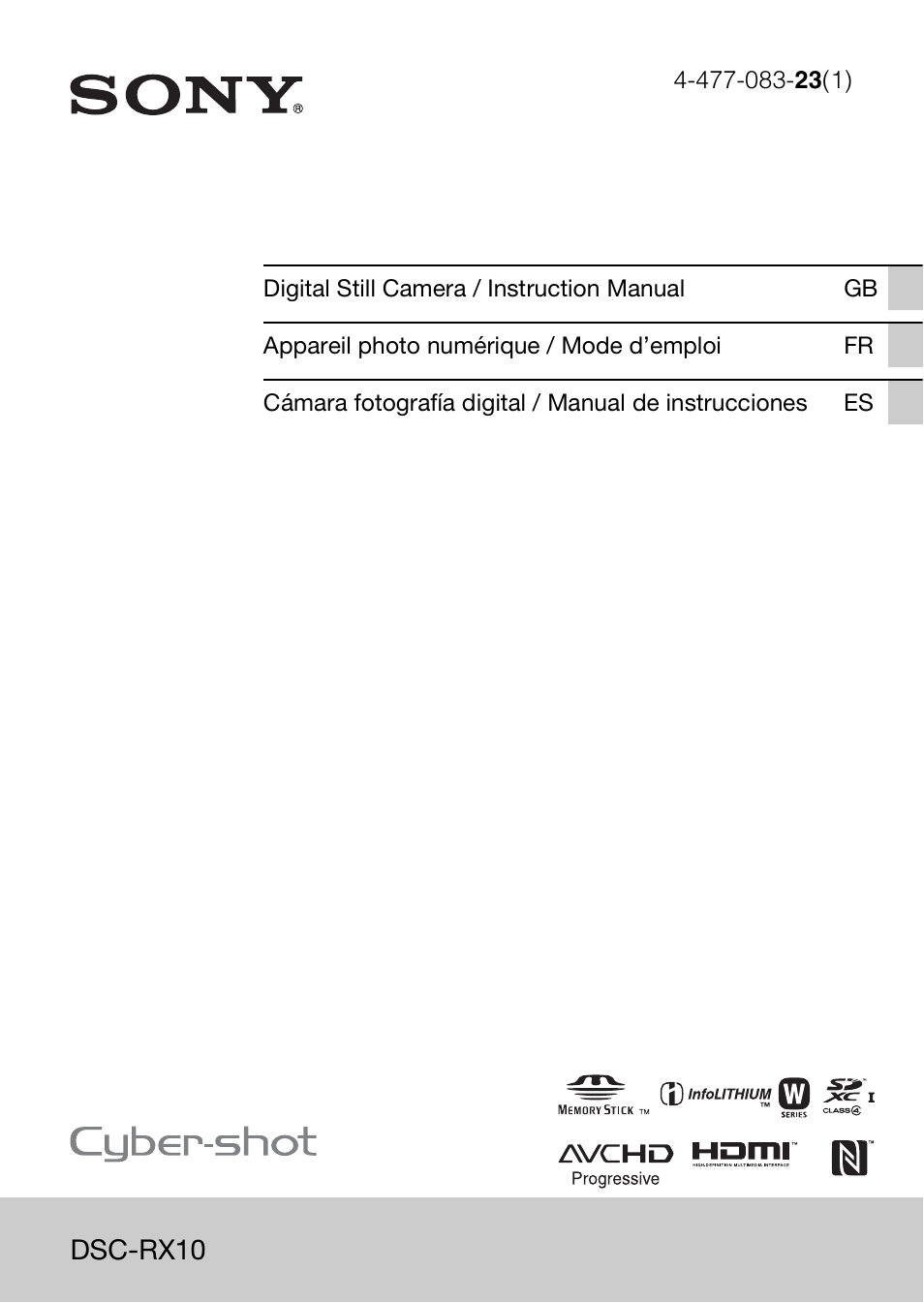 Sony DSC-RX10 User Manual | 120 pages