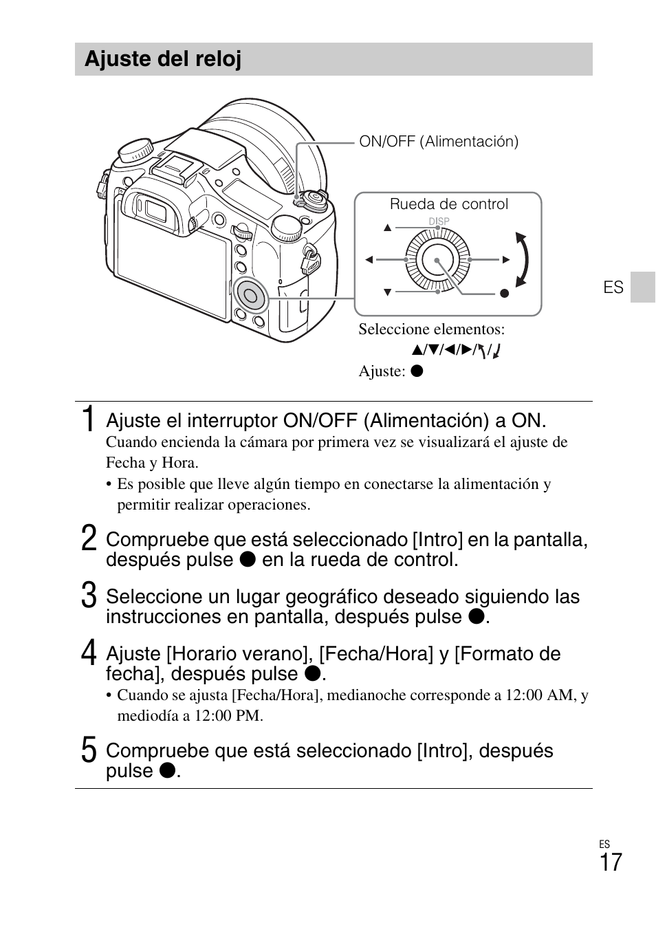 Ajuste del reloj | Sony DSC-RX10 User Manual | Page 97 / 120