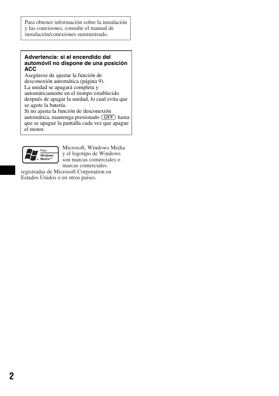 Vertencia | Sony CDX-GT21W User Manual | Page 16 / 32