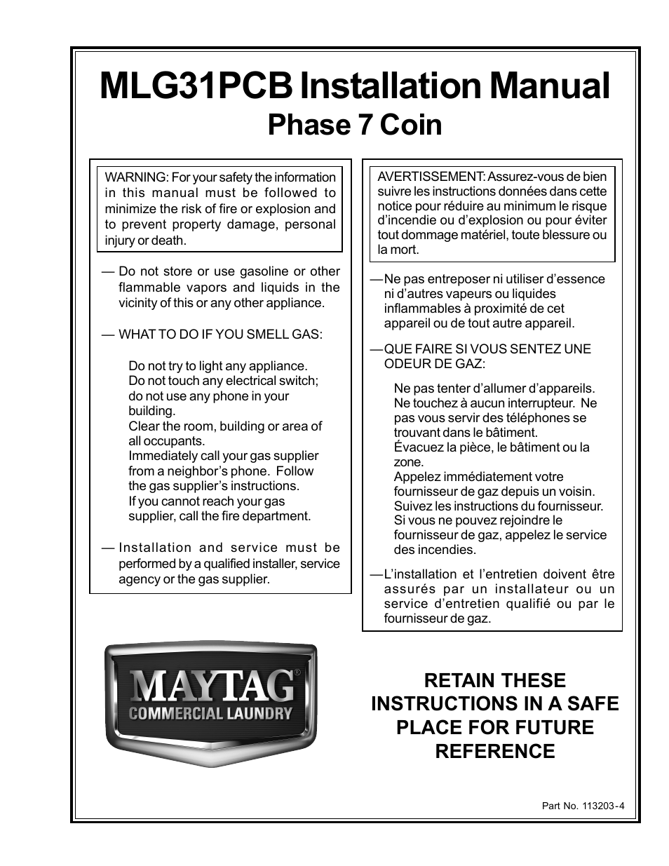 American Dryer Corp. MLG31PCB User Manual | 44 pages