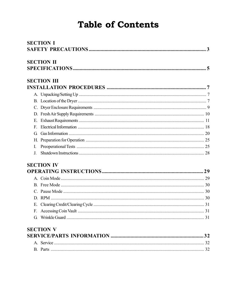American Dryer Corp. MLG31PCB User Manual | Page 5 / 44