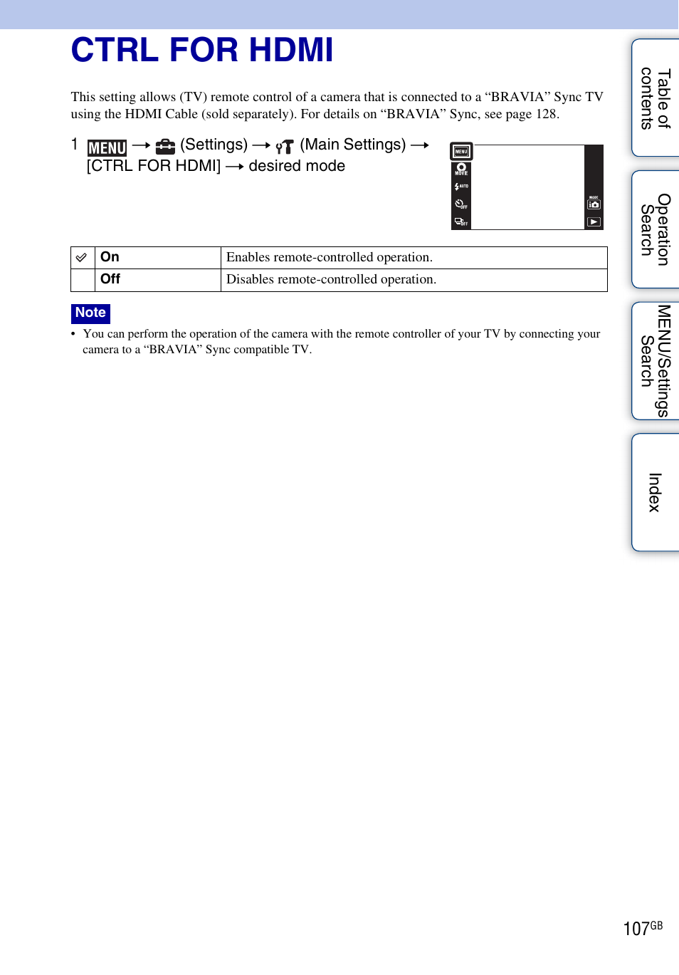 Ctrl for hdmi | Sony DSC-TX7 User Manual | Page 107 / 168