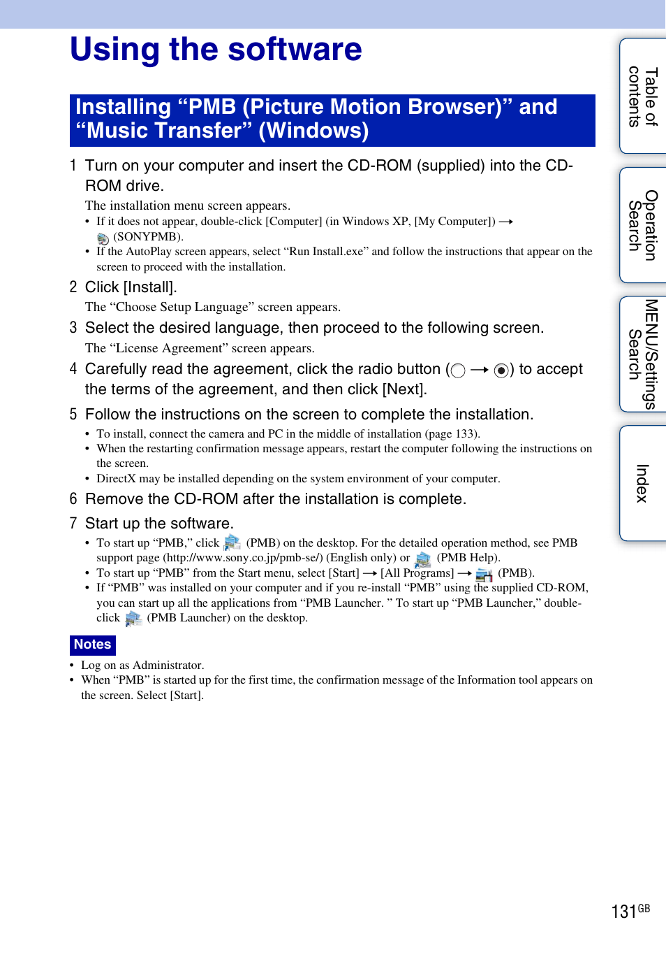 Using the software | Sony DSC-TX7 User Manual | Page 131 / 168