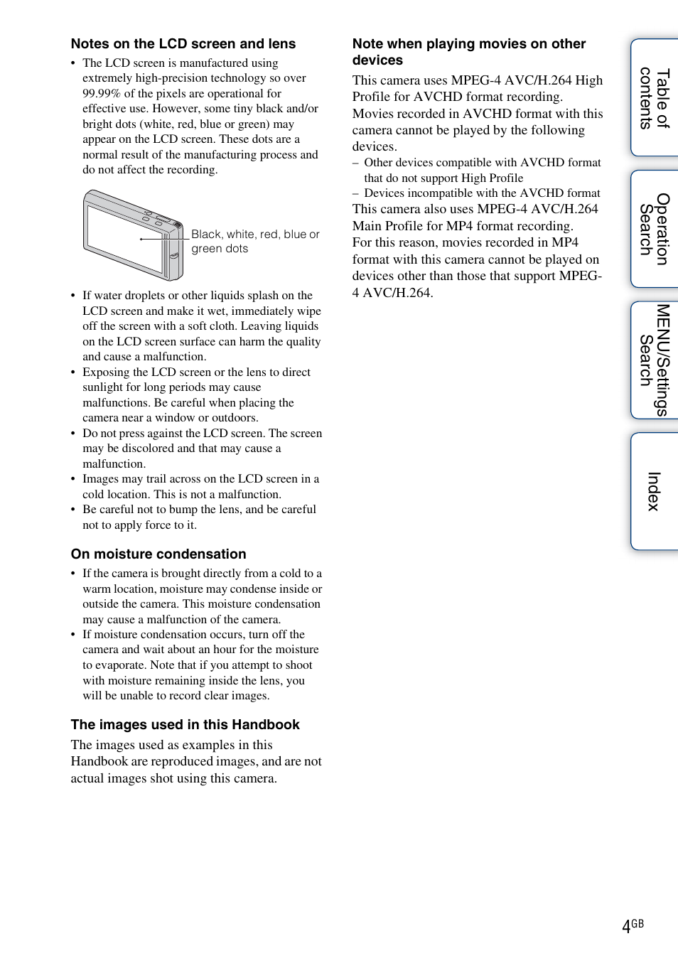 Sony DSC-TX7 User Manual | Page 4 / 168