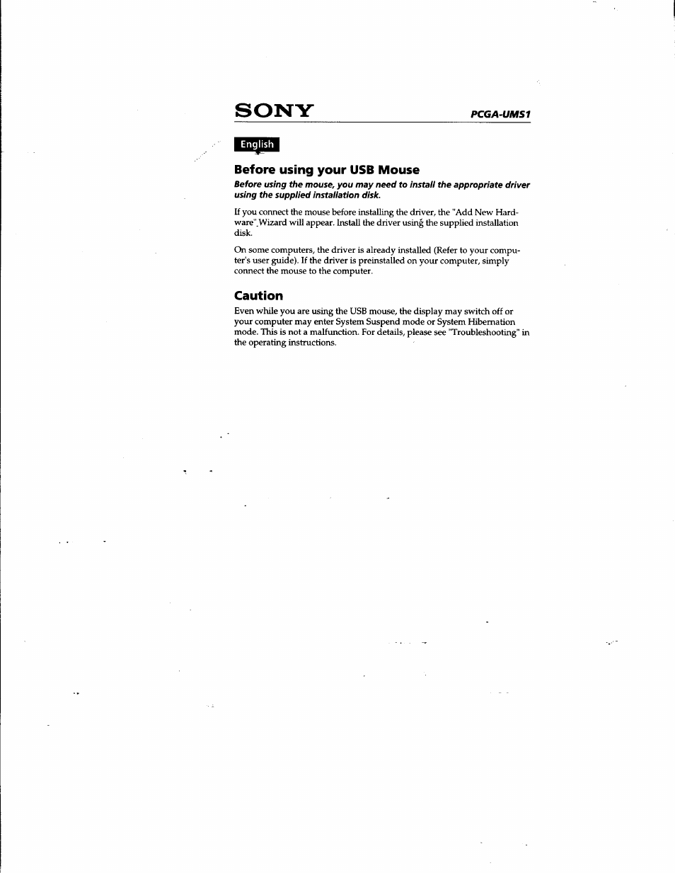 Sony | Sony PCGA-UMS1 User Manual | Page 2 / 56