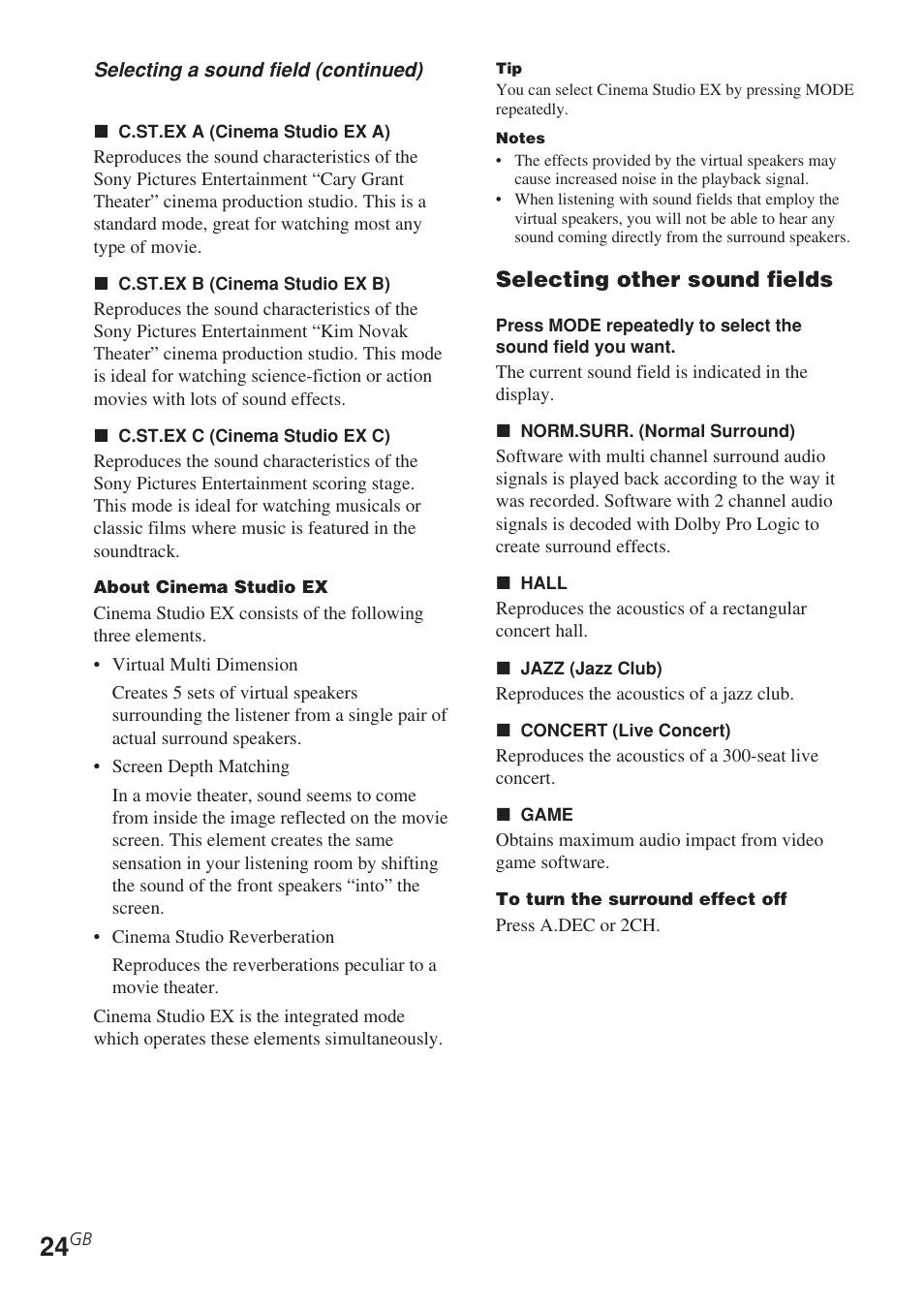 Sony STR-DE585 User Manual | Page 24 / 56