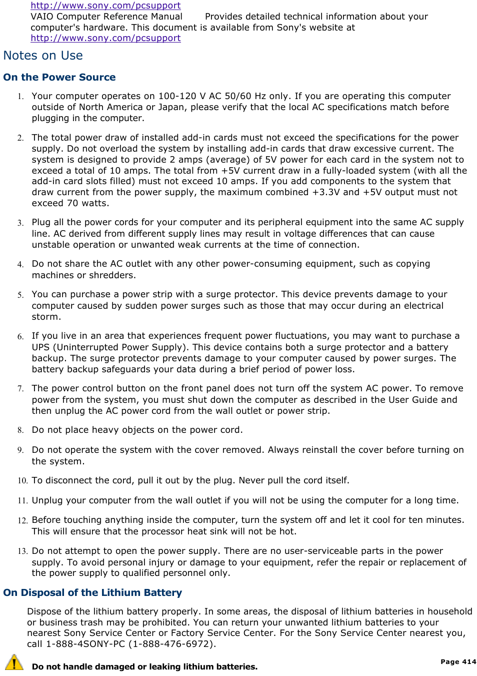 Sony PCV-R547DS User Manual | Page 414 / 514