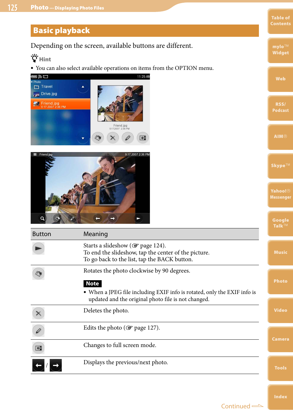 Basic playback | Sony COM-2 User Manual | Page 125 / 270