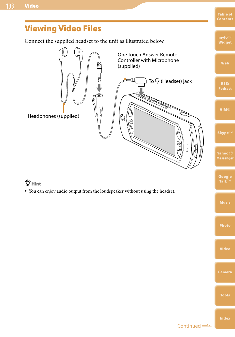 Viewing video files | Sony COM-2 User Manual | Page 133 / 270