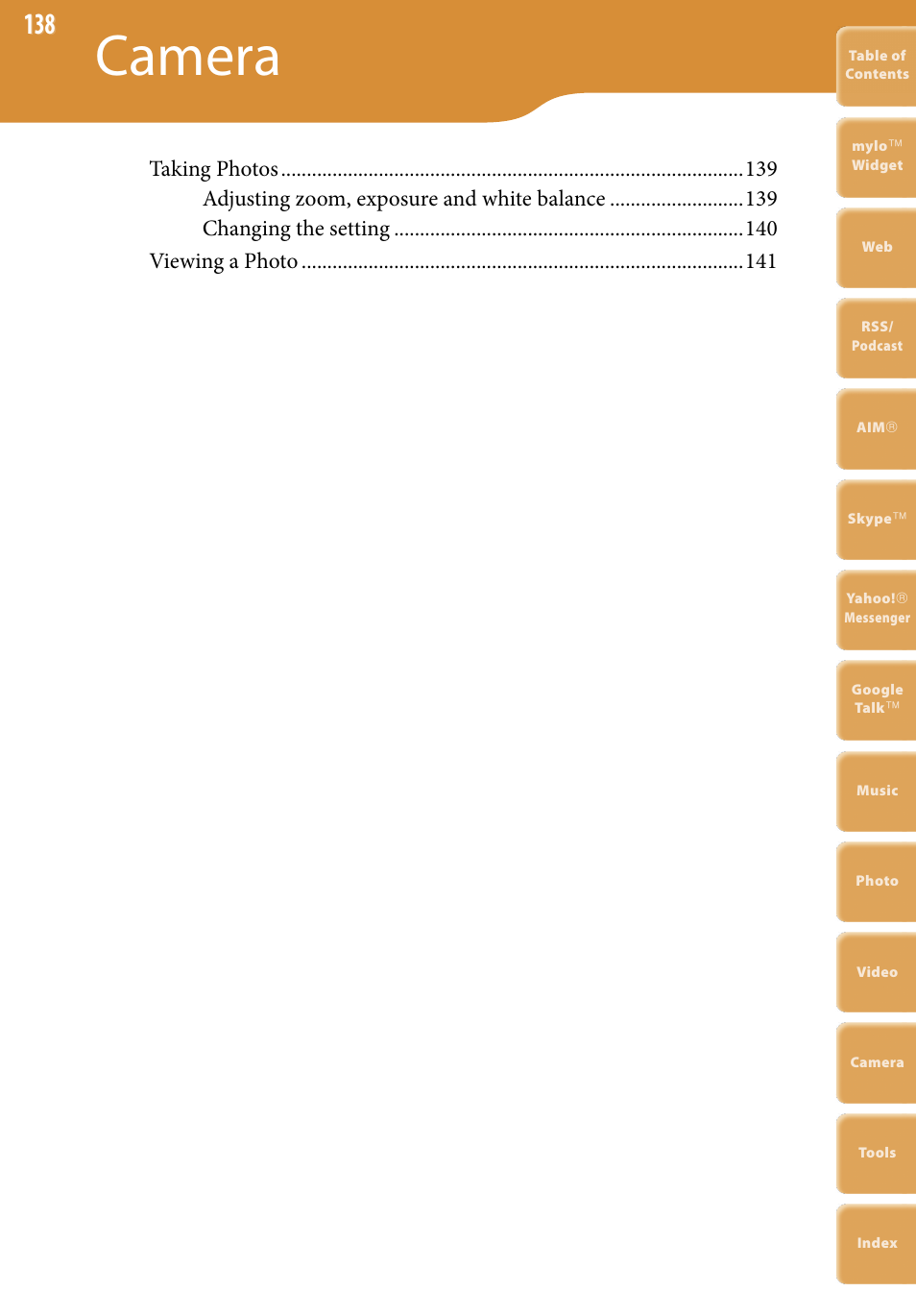 Camera | Sony COM-2 User Manual | Page 138 / 270