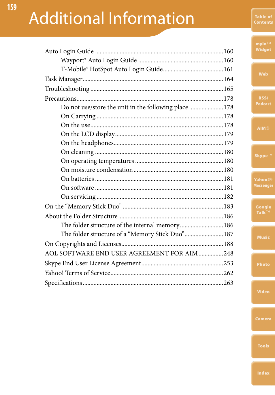 Additional information | Sony COM-2 User Manual | Page 159 / 270