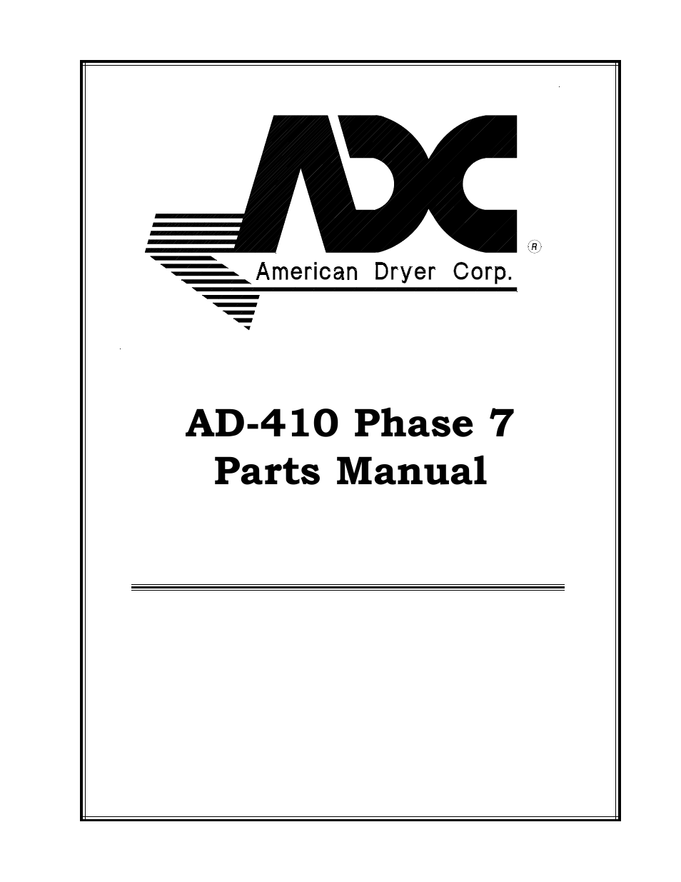 American Dryer Corp. AD-410 User Manual | 72 pages