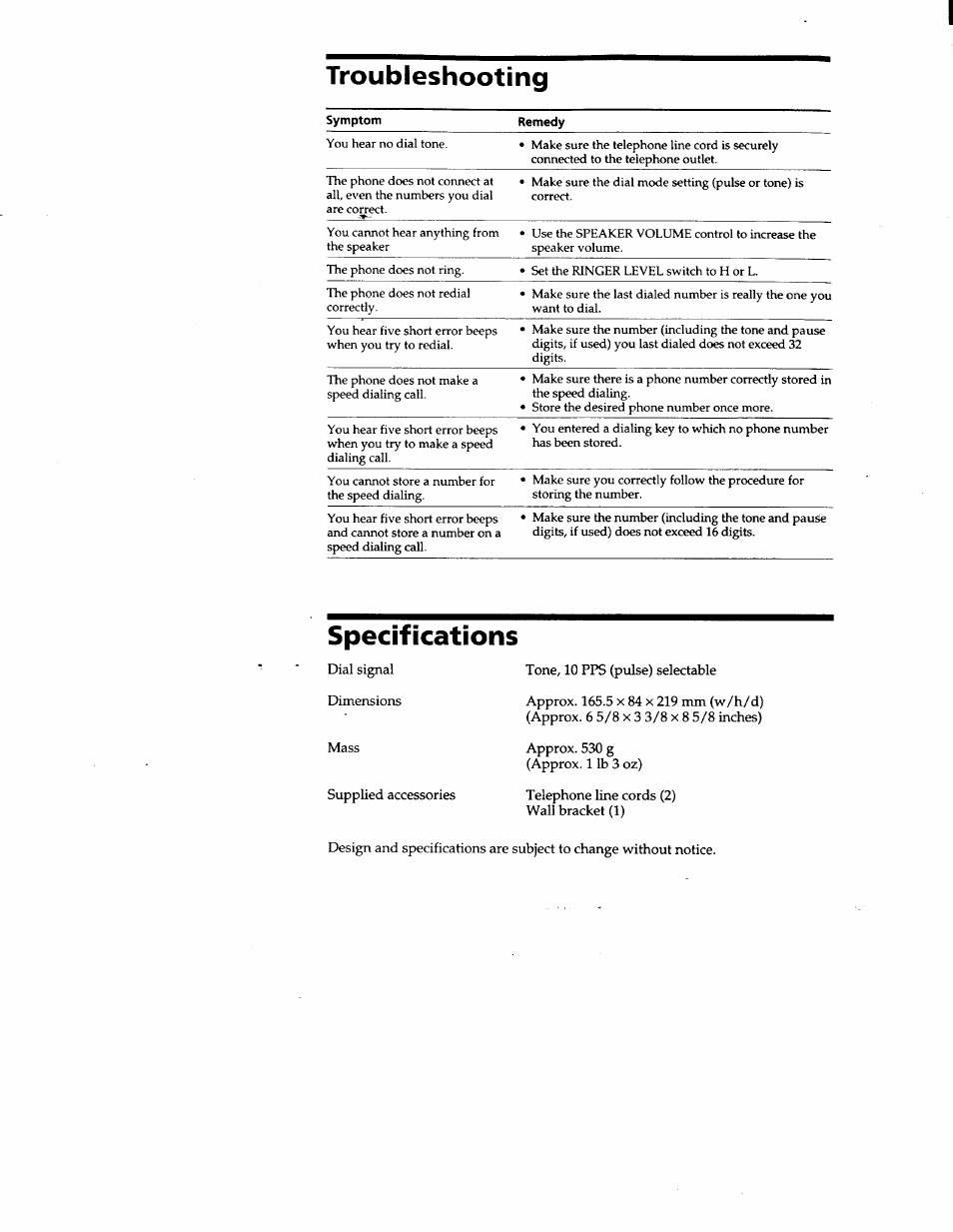 Troubleshooting, Specifications | Sony IT-B9 User Manual | Page 15 / 28