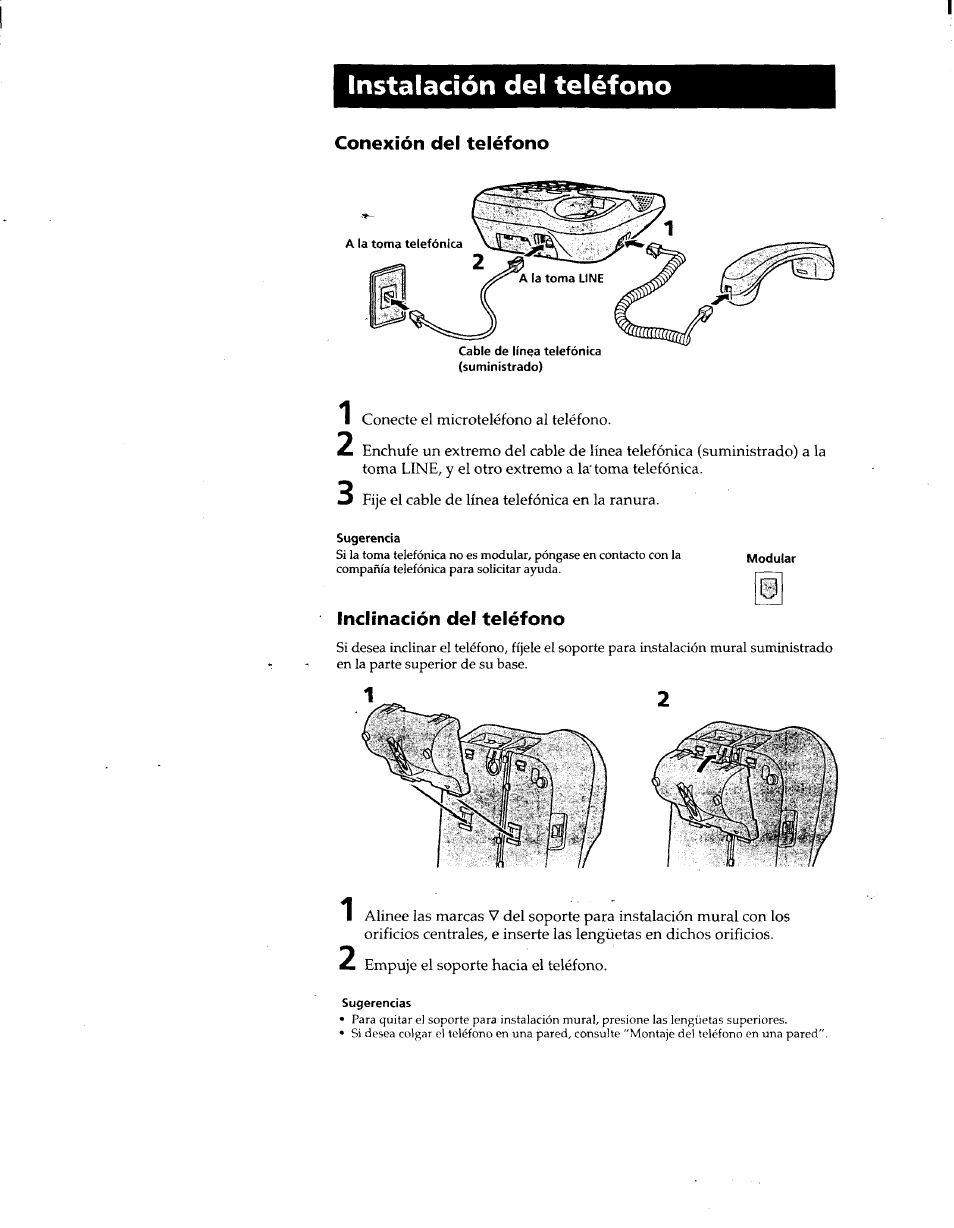 Instalación del teléfono | Sony IT-B9 User Manual | Page 20 / 28