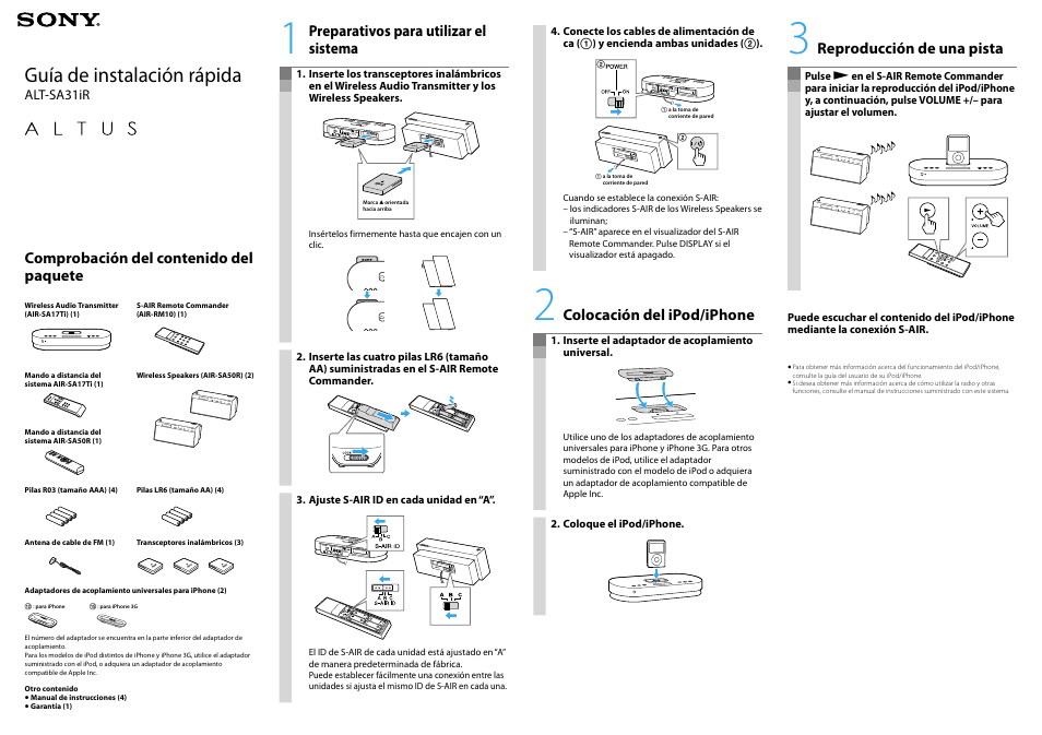 Sony ALT-SA31iR User Manual | Page 2 / 2