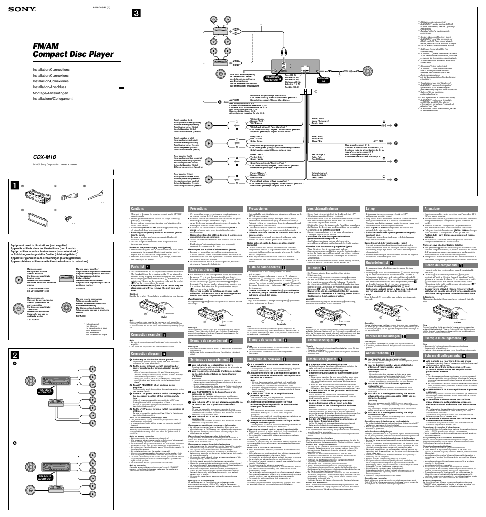 Sony CDX-M10 User Manual | 2 pages