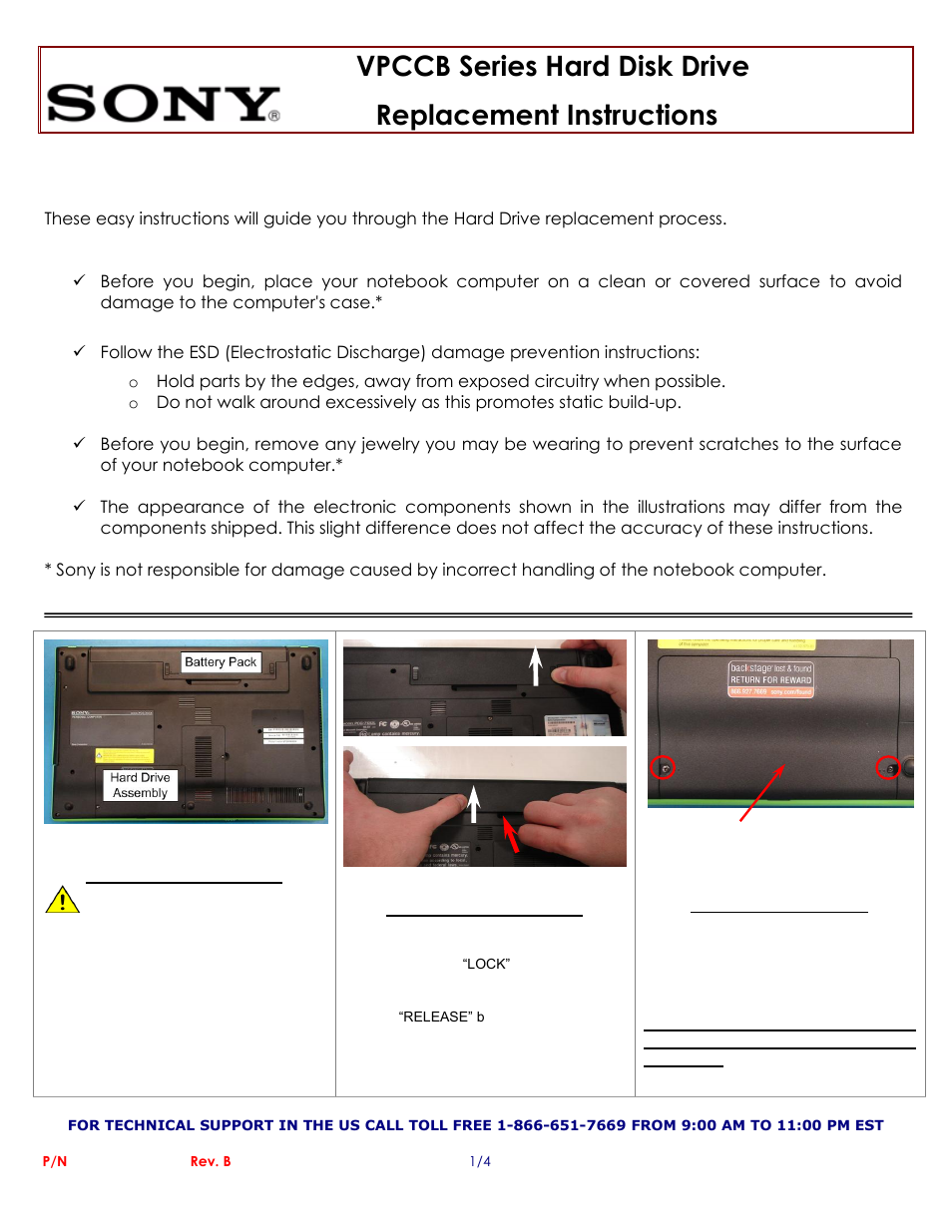 Sony VPCCB17FX User Manual | 4 pages