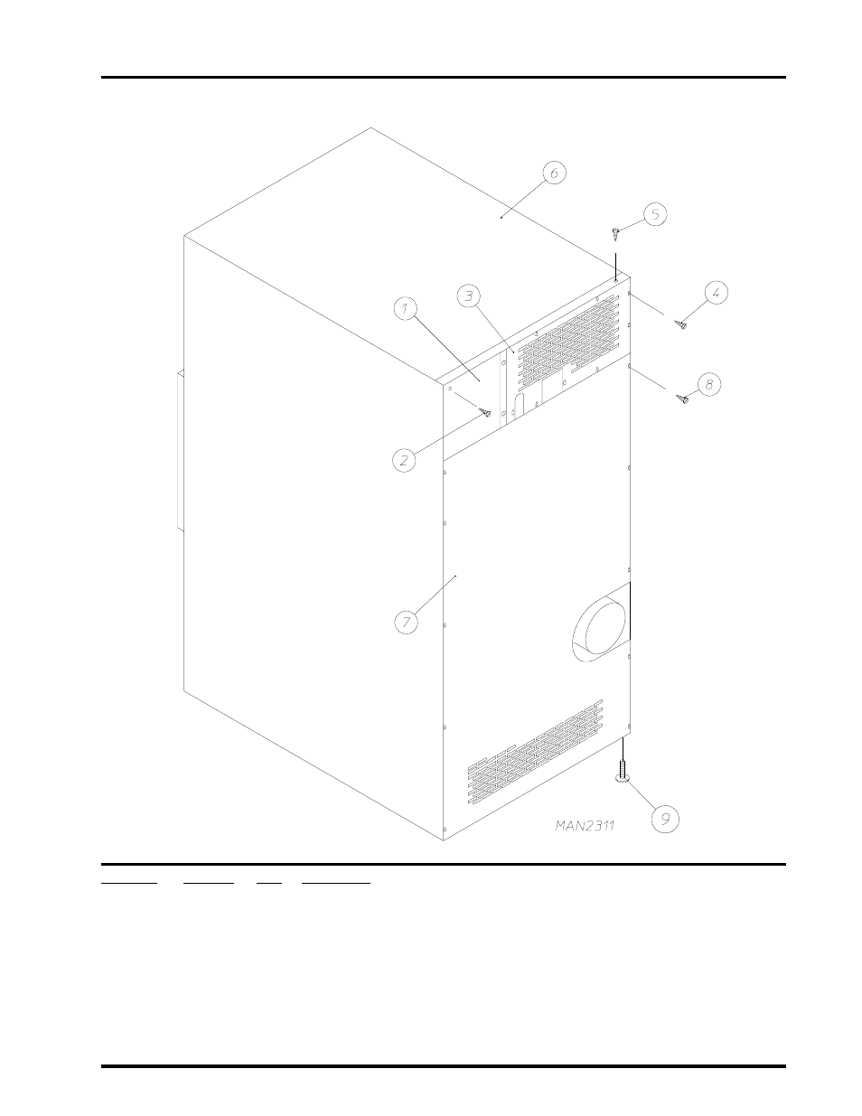 Outer top/back guard assemblies, For gas and electric models only | American Dryer Corp. AD-75THS User Manual | Page 43 / 49