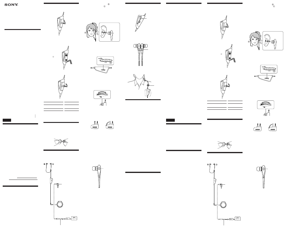 Sony MDR-NC11 User Manual | 2 pages