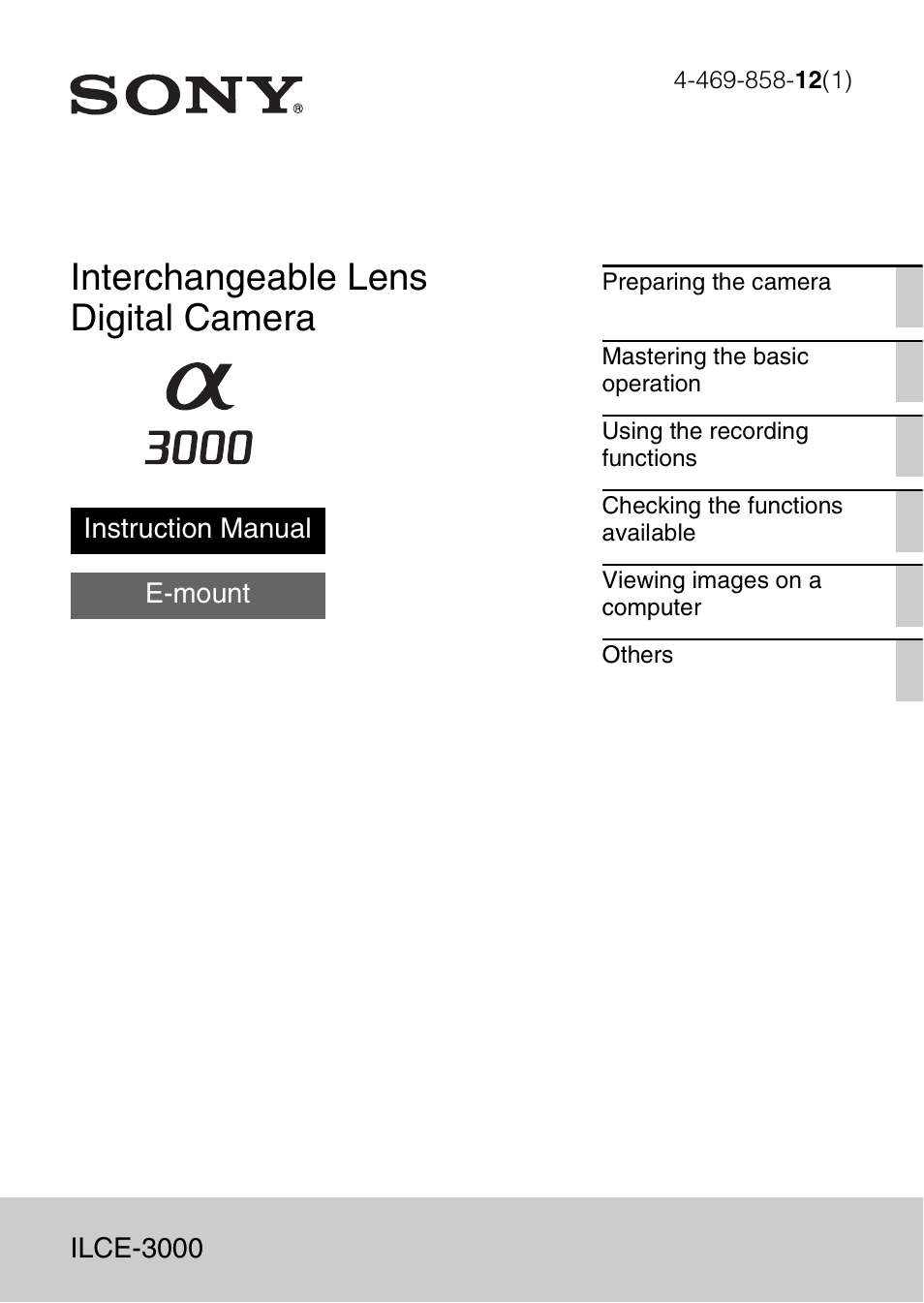 Sony ILCE-3000 User Manual | 92 pages