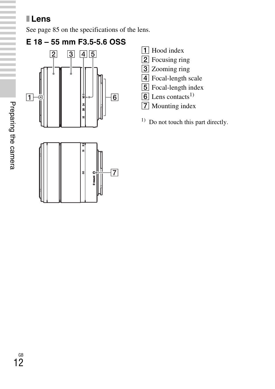 Xlens | Sony ILCE-3000 User Manual | Page 12 / 92