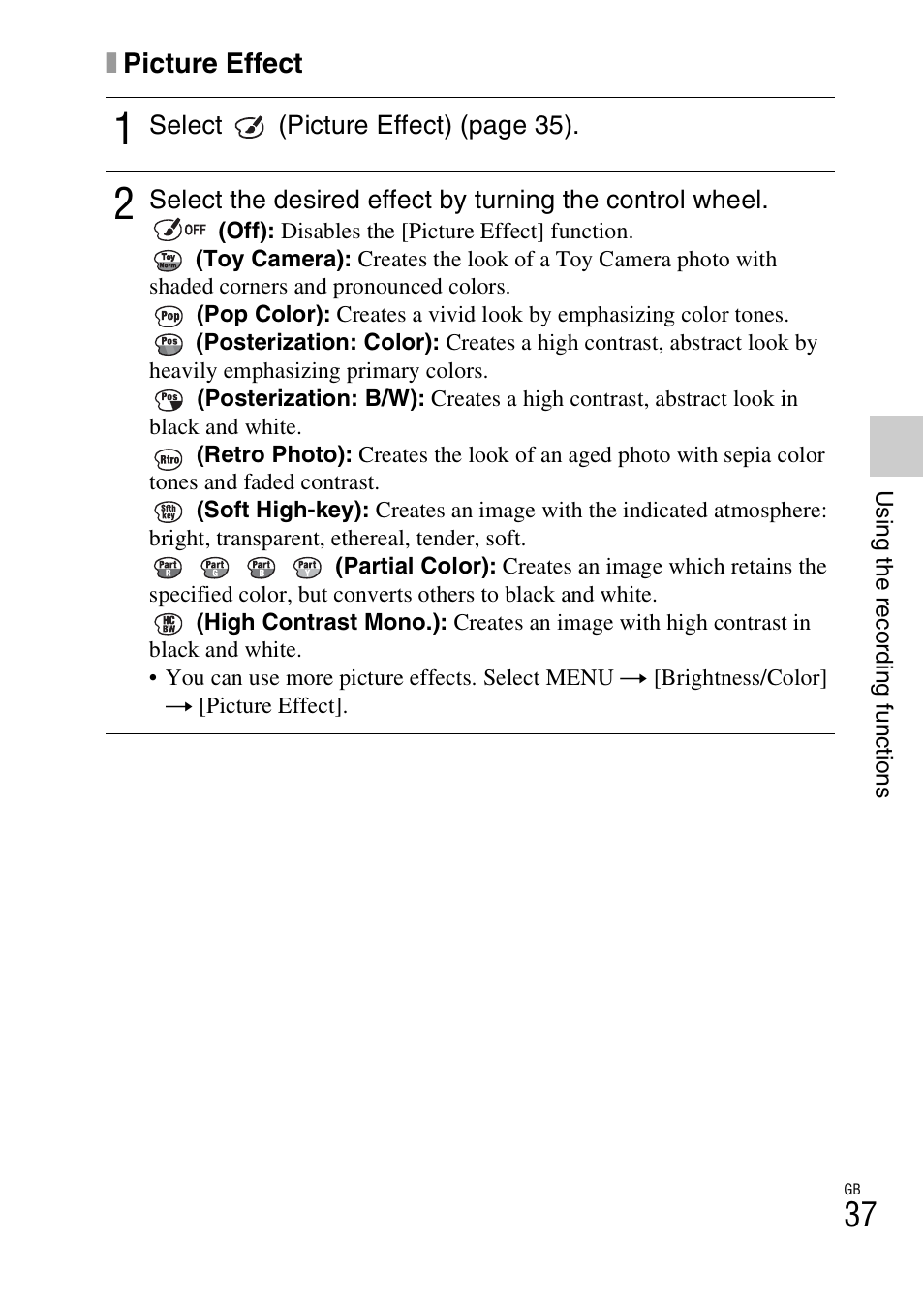 Sony ILCE-3000 User Manual | Page 37 / 92